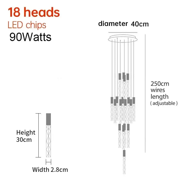 Modern minimalist crystal led pendant light for living room