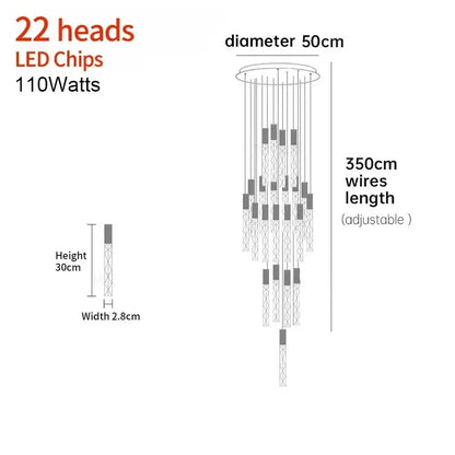 Modern minimalist crystal led pendant light for living room