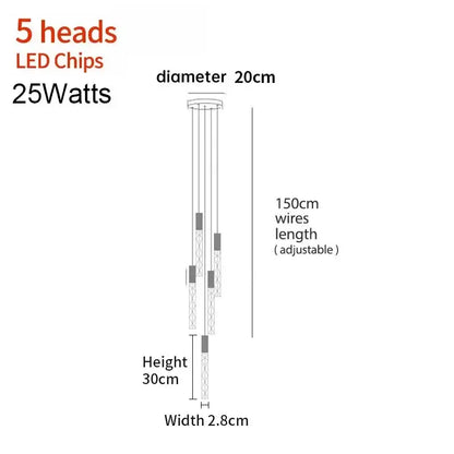 Modern minimalist crystal led pendant light for living room