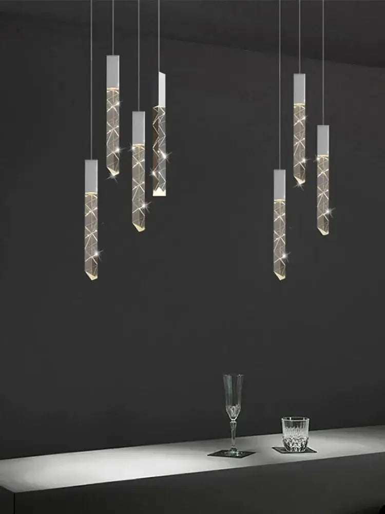 Modern minimalist crystal led pendant light for living room