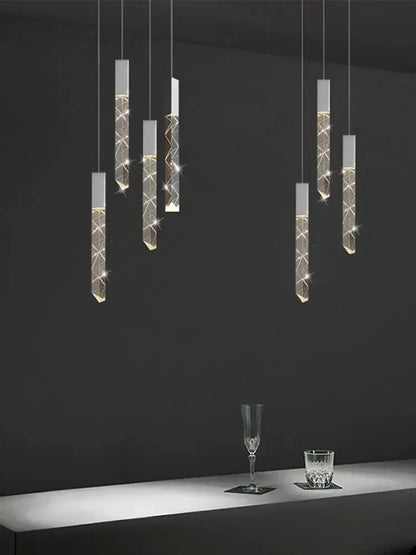 Modern minimalist crystal led pendant light for living room