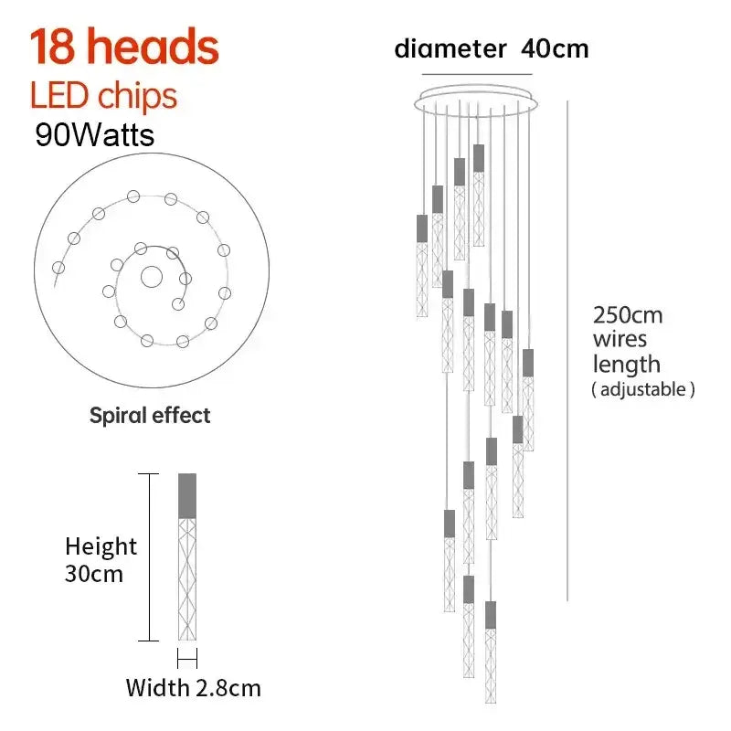 Modern minimalist crystal led pendant light for living room