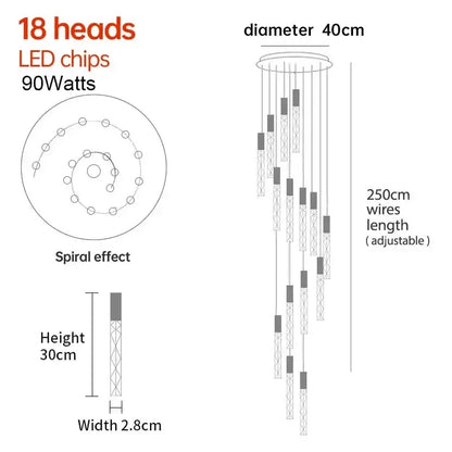 Modern minimalist crystal led pendant light for living room