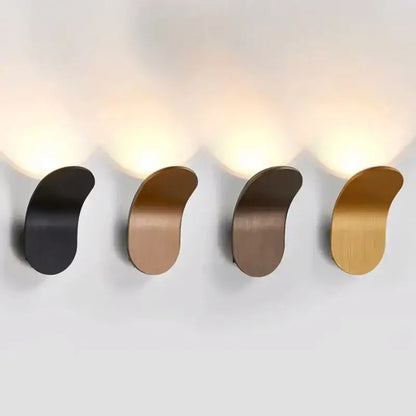 Modern minimalist curved metal led wall lamps for living room