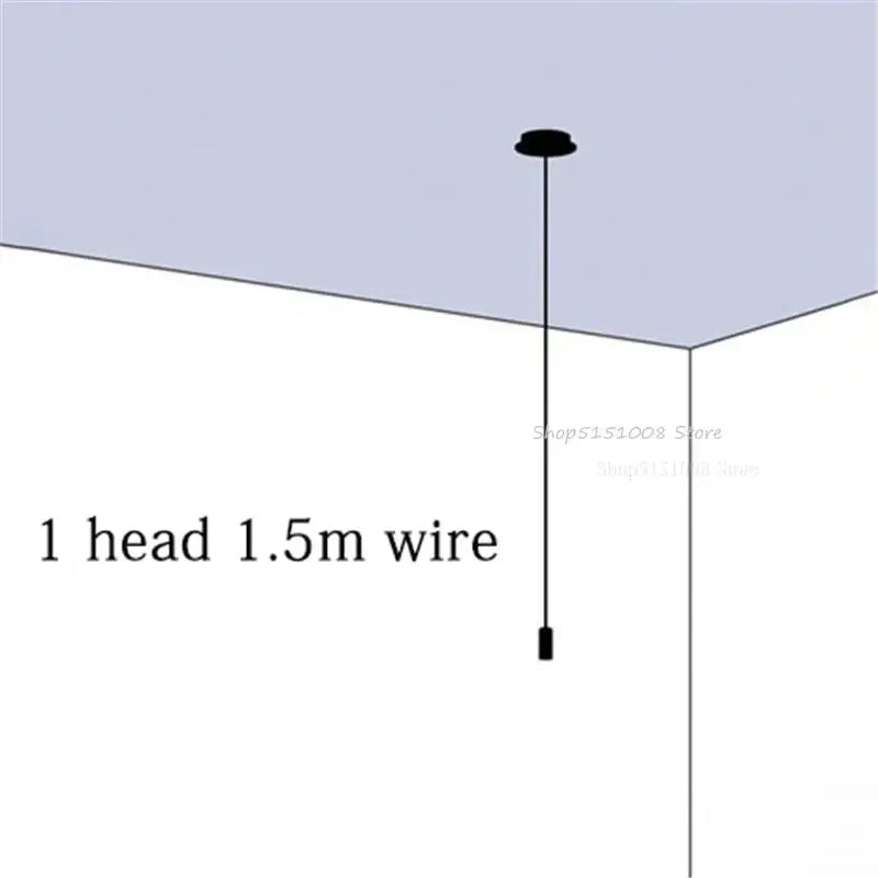 Modern minimalist black rope pendant lamp living room light