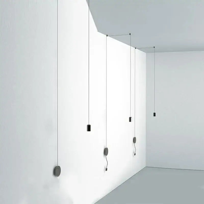Modern minimalist black rope pendant lamp living room light
