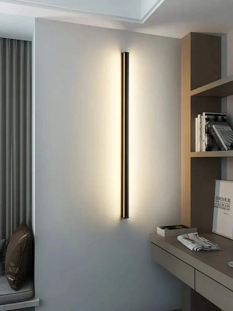 Modern minimalist elegant black led wall lamp for bedroom