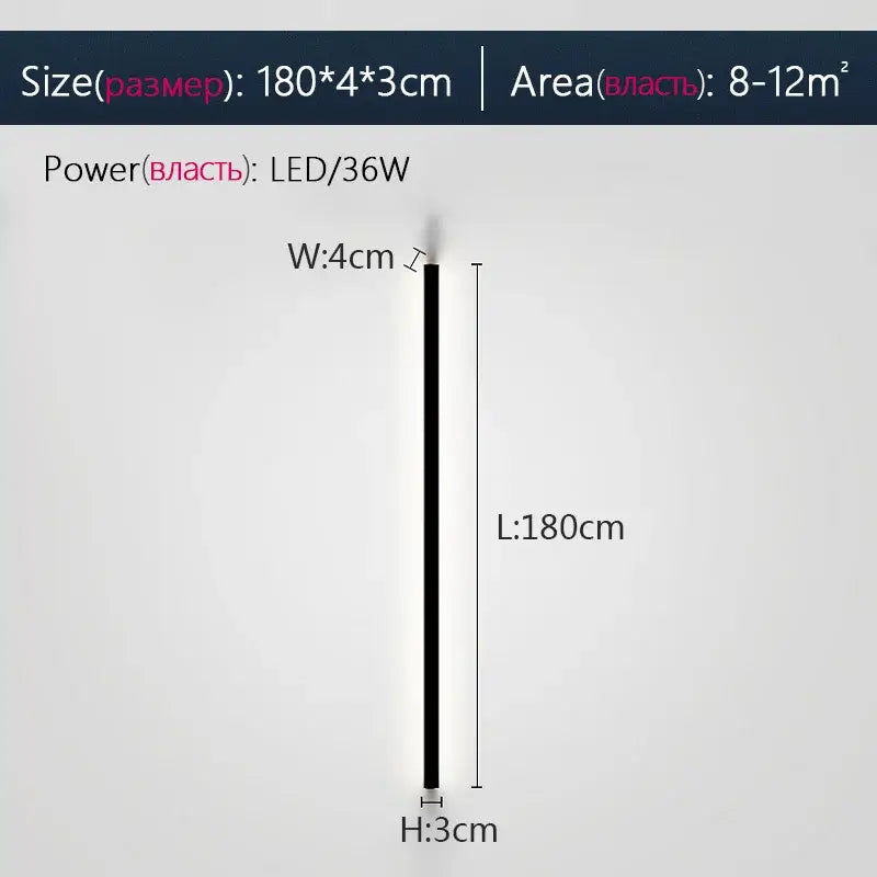 Modern minimalist elegant black led wall lamp for bedroom