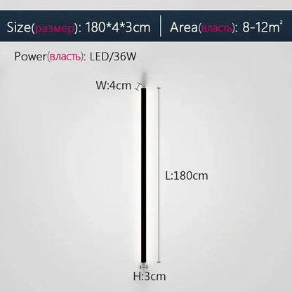 Modern minimalist elegant black led wall lamp for bedroom