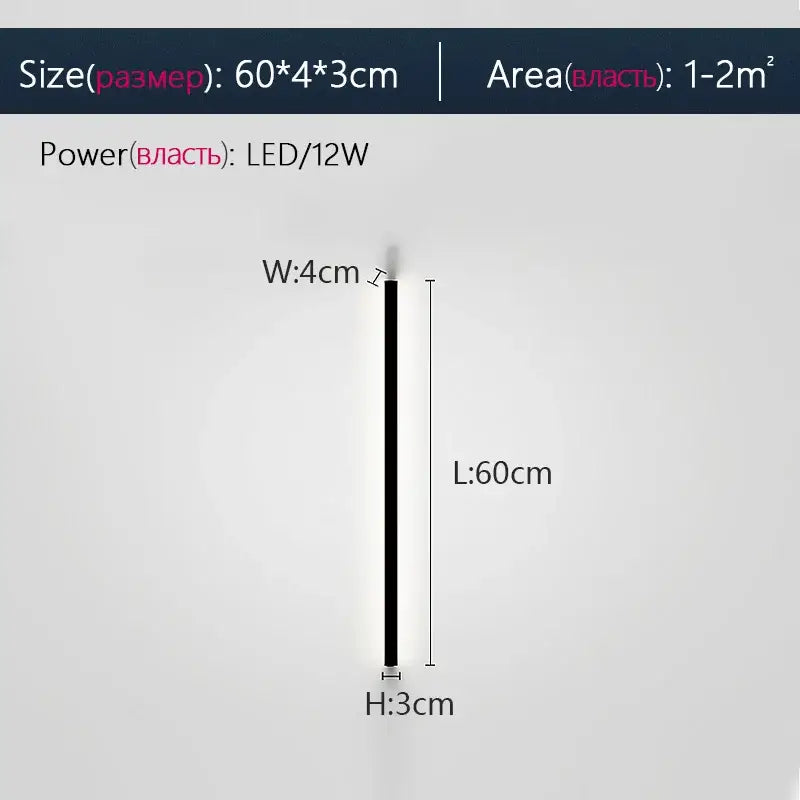 Modern minimalist elegant black led wall lamp for bedroom