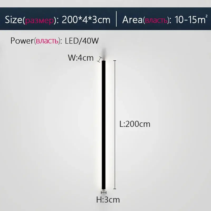 Modern minimalist elegant black led wall lamp for bedroom