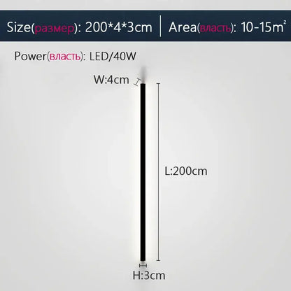 Modern minimalist elegant black led wall lamp for bedroom