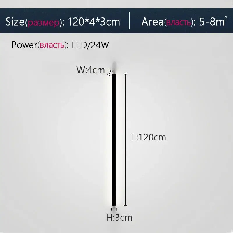 Modern minimalist elegant black led wall lamp for bedroom