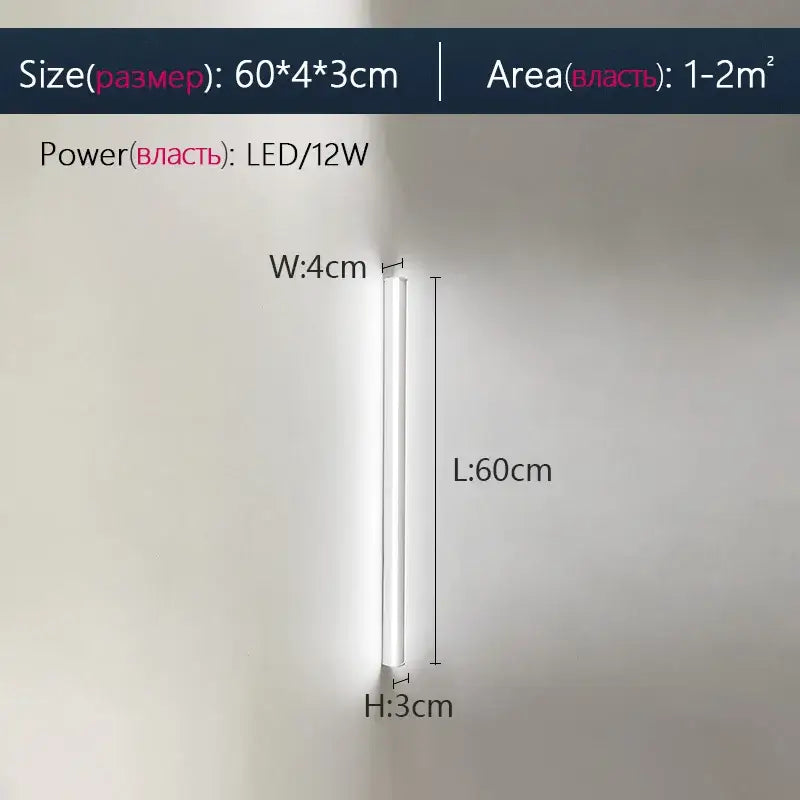 Modern minimalist elegant black led wall lamp for bedroom