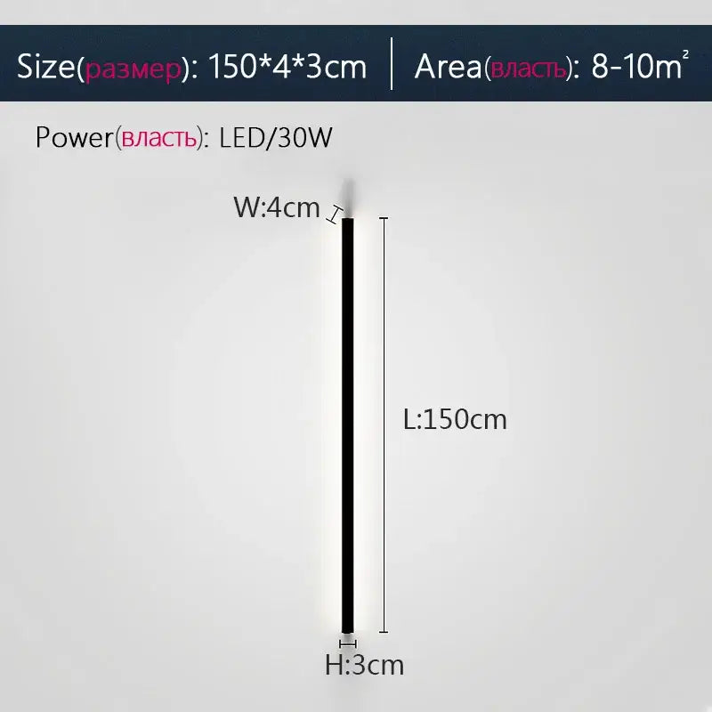 Modern minimalist elegant black led wall lamp for bedroom