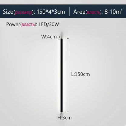 Modern minimalist elegant black led wall lamp for bedroom