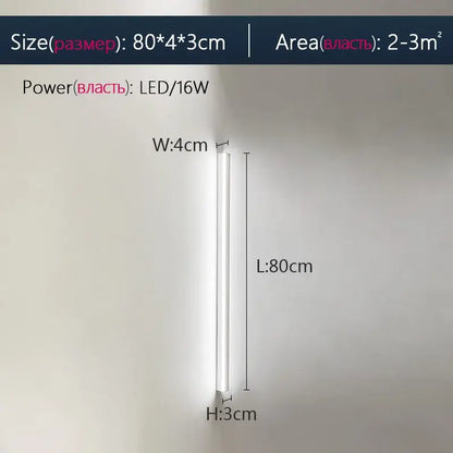 Modern minimalist elegant black led wall lamp for bedroom