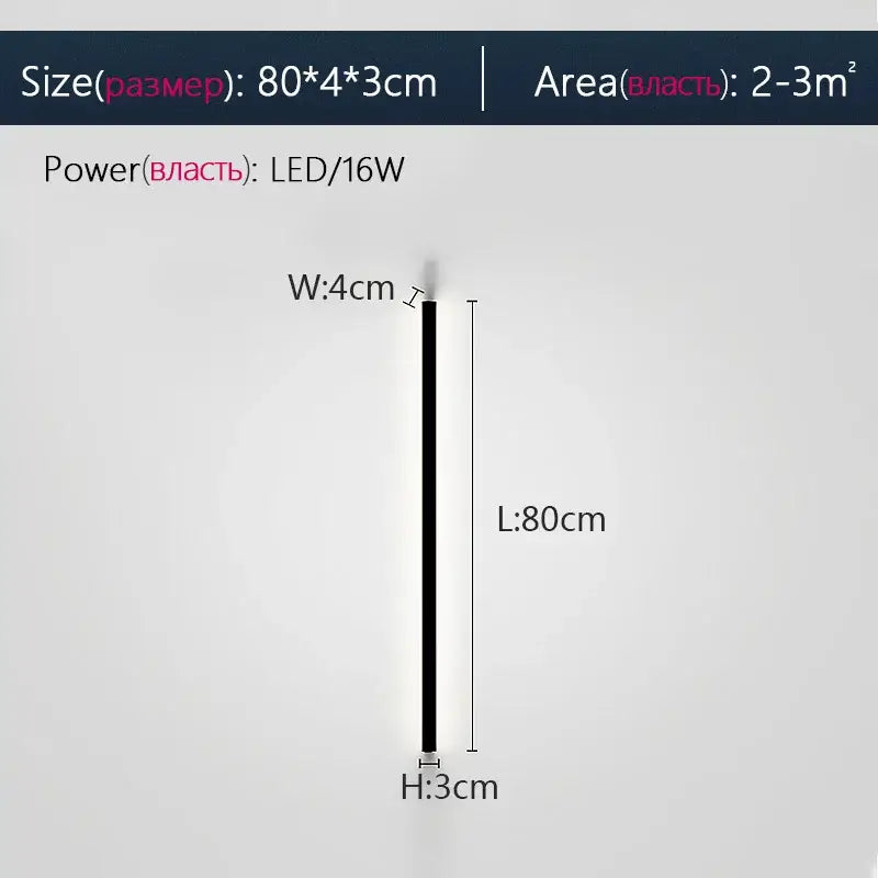 Modern minimalist elegant black led wall lamp for bedroom