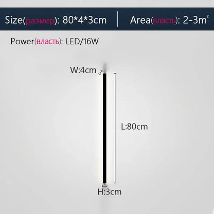 Modern minimalist elegant black led wall lamp for bedroom