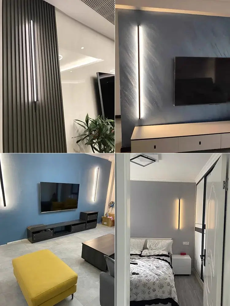 Modern minimalist elegant black led wall lamp for bedroom