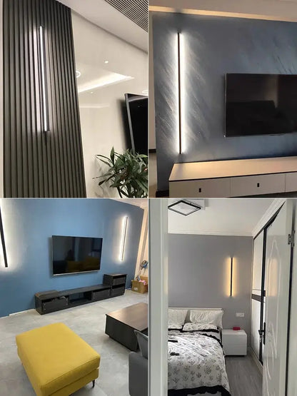 Modern minimalist elegant black led wall lamp for bedroom