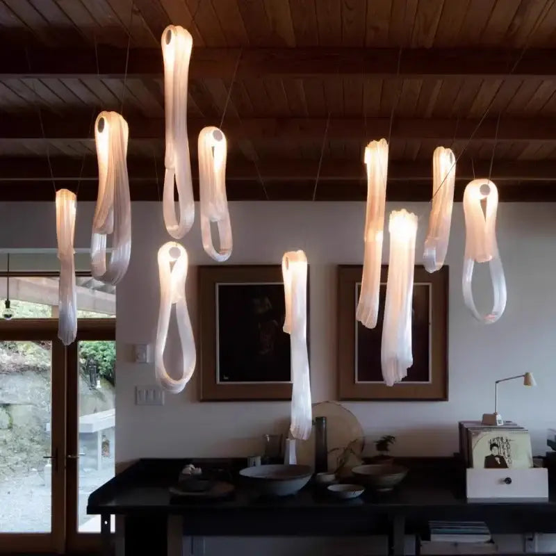 Modern minimalist elegant led glass chandelier for dining room