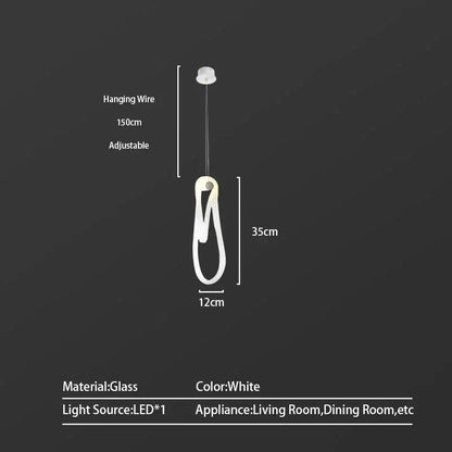 Modern minimalist elegant led glass chandelier for dining room
