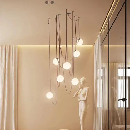 Modern minimalist frosted glass ball pendant light for dining room