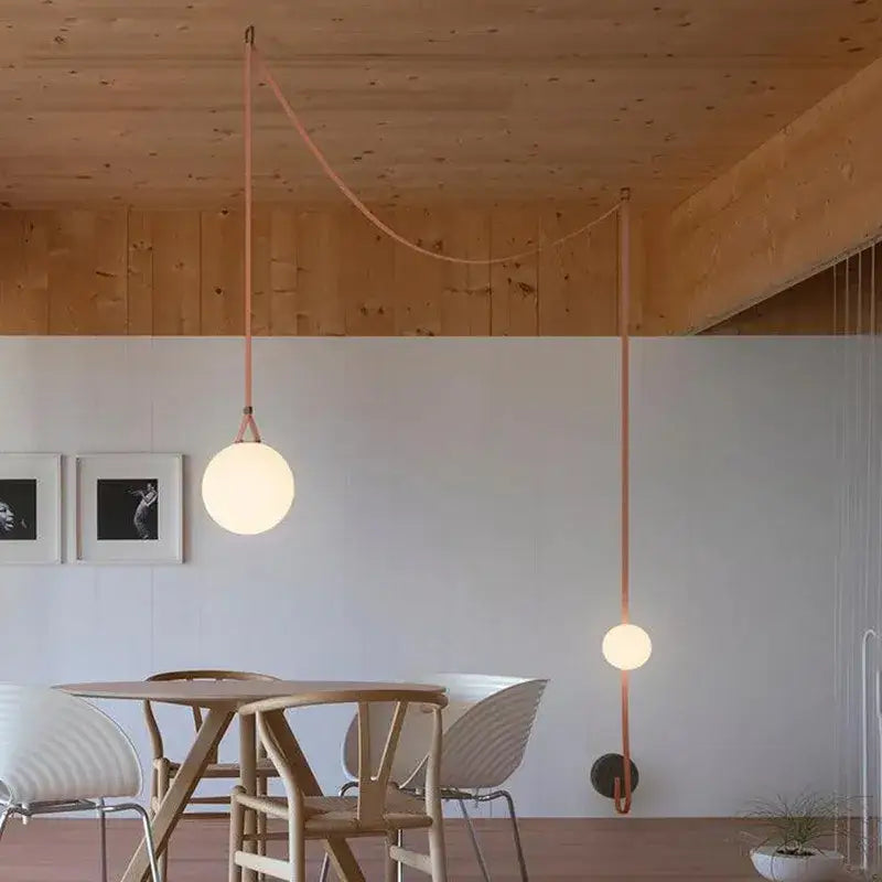 Modern minimalist frosted glass ball pendant light for dining room
