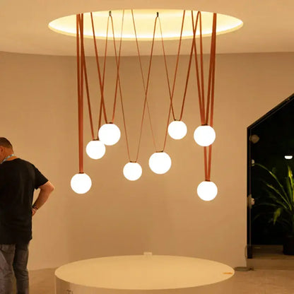 Modern minimalist frosted glass ball pendant light for dining room