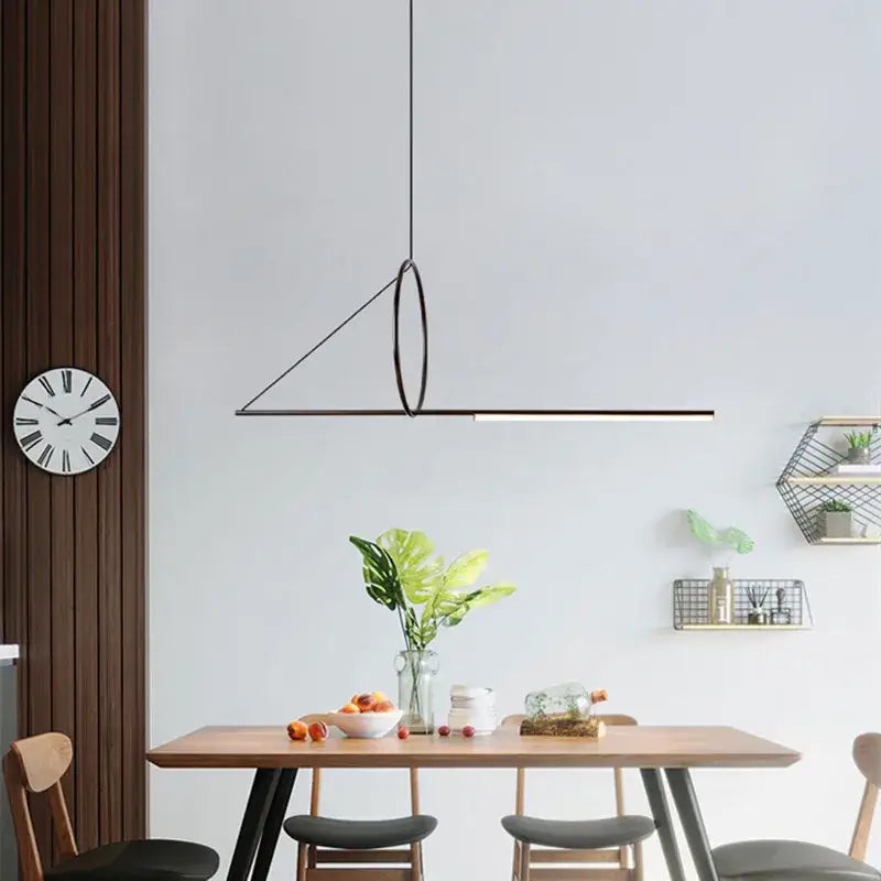 Modern minimalist geometric chandelier black dining room pendant light