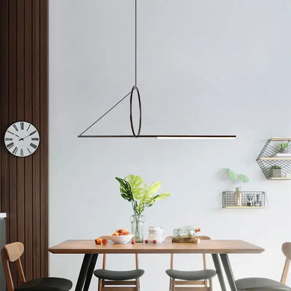 Modern minimalist geometric chandelier black dining room pendant light