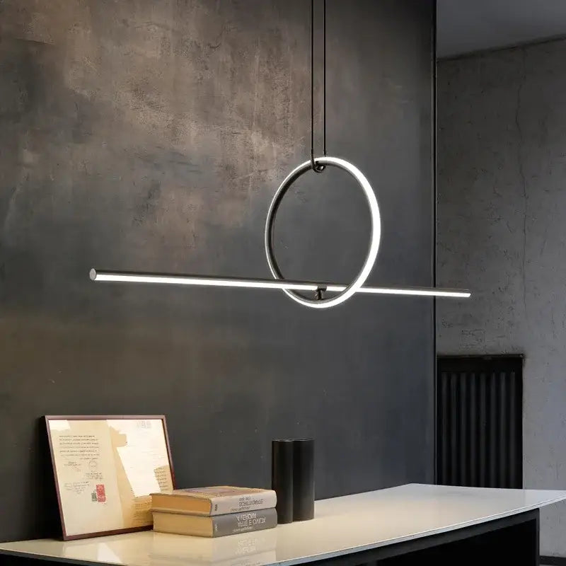 Modern minimalist geometric chandelier black dining room pendant light