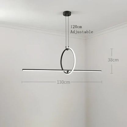 Modern minimalist geometric chandelier black dining room pendant light
