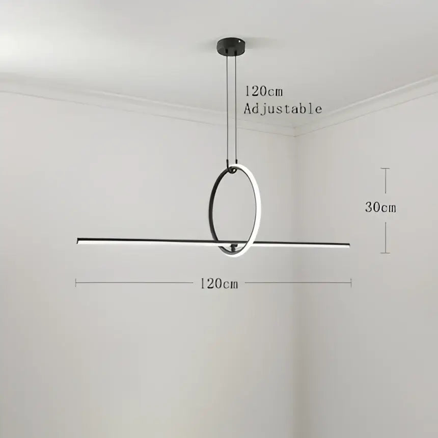 Modern minimalist geometric chandelier black dining room pendant light