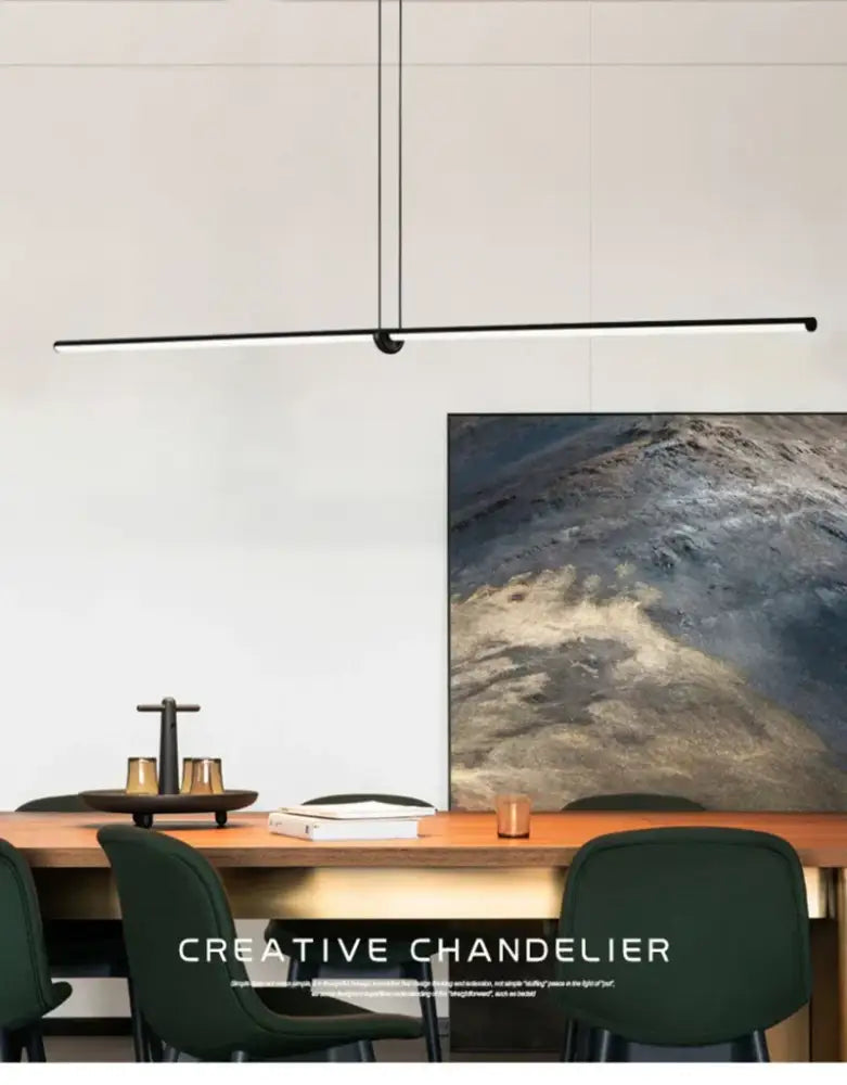 Modern minimalist geometric chandelier black dining room pendant light
