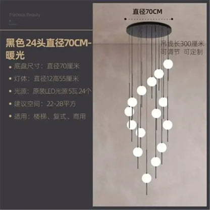 Modern minimalist glass ball led ceiling chandelier for dining room