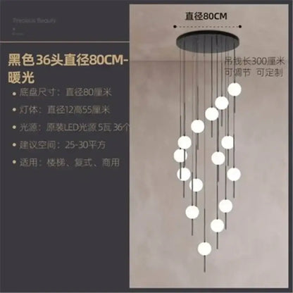 Modern minimalist glass ball led ceiling chandelier for dining room