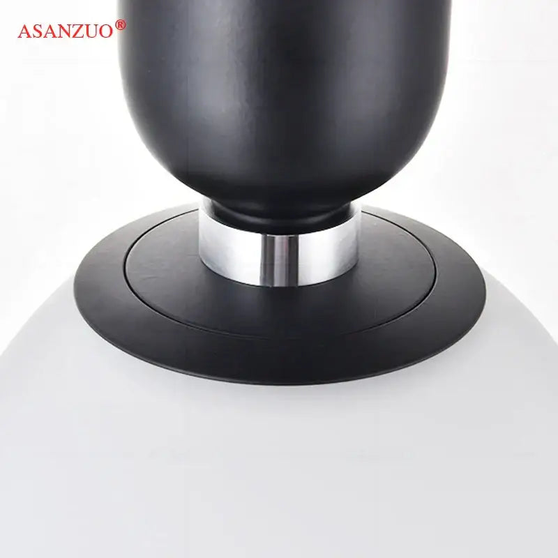 Modern minimalist glass ball led pendant lamp bedroom black & gold