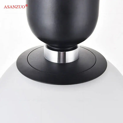 Modern minimalist glass ball led pendant lamp bedroom black & gold