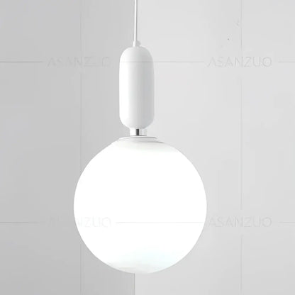 Modern minimalist glass ball led pendant lamp bedroom black & gold