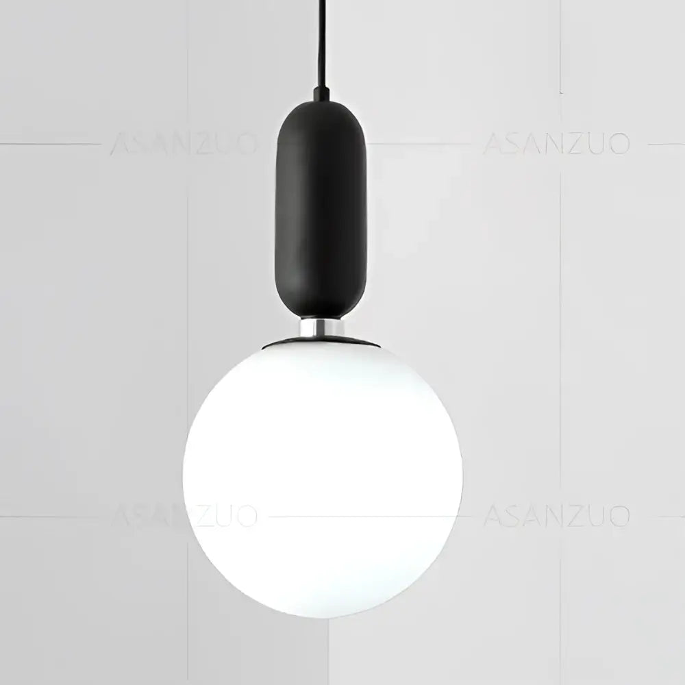 Modern minimalist glass ball led pendant lamp bedroom black & gold