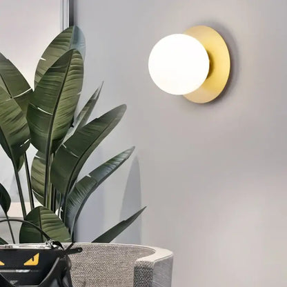 Modern minimalist glass ball led wall lamp bedroom sconce