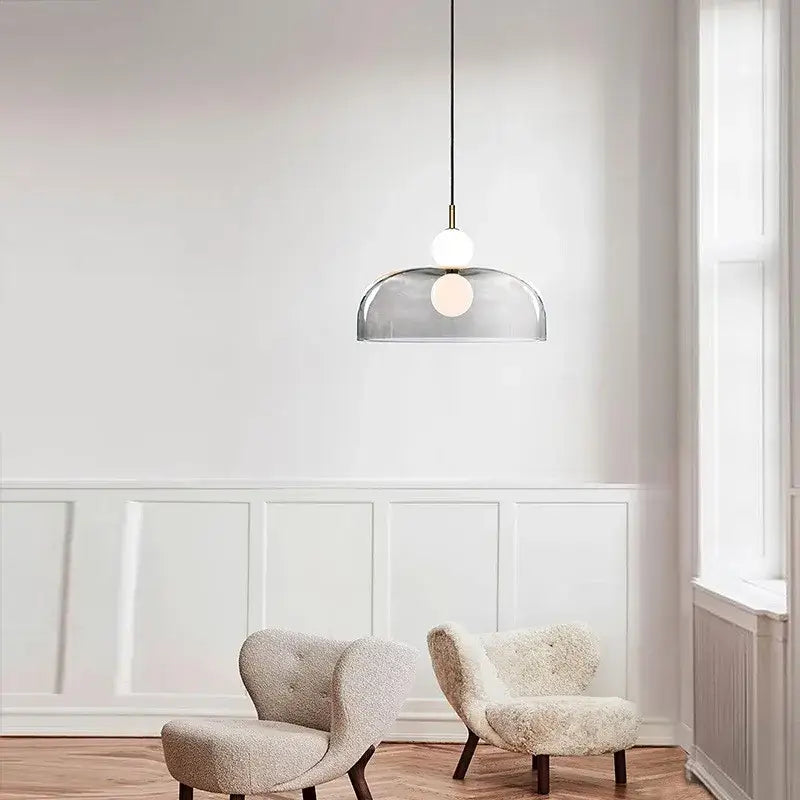 Modern minimalist glass ball pendant light for living room