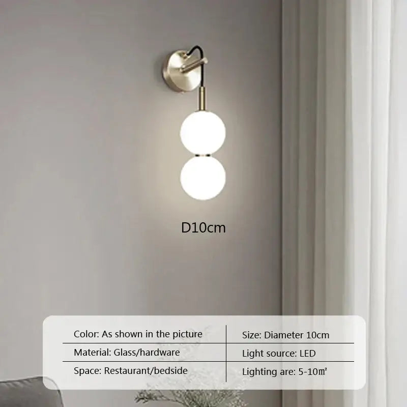 Modern minimalist glass ball pendant light for living room