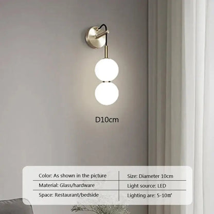 Modern minimalist glass ball pendant light for living room