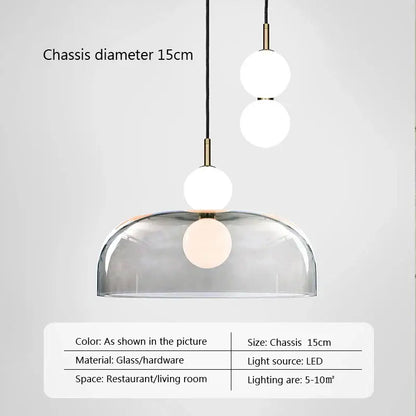 Modern minimalist glass ball pendant light for living room