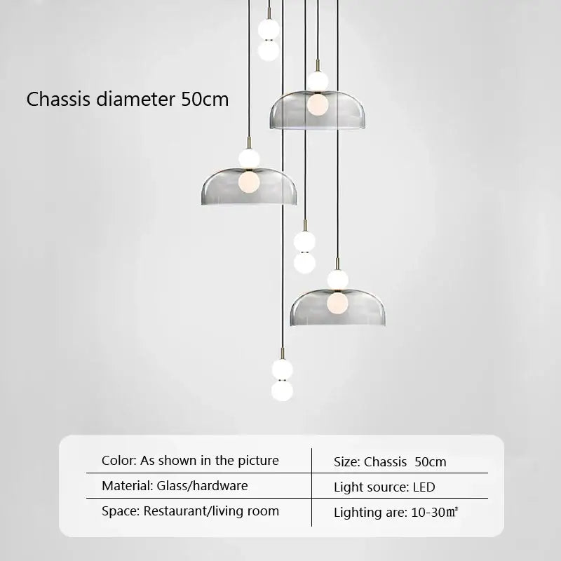 Modern minimalist glass ball pendant light for living room