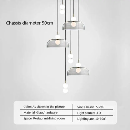 Modern minimalist glass ball pendant light for living room