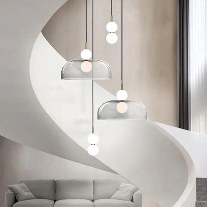 Modern minimalist glass ball pendant light for living room